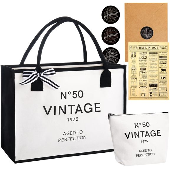 50Th Birthday Gifts Canvas Tote Bag N50 Beach Bag ^_^ - Picture 1 of 6